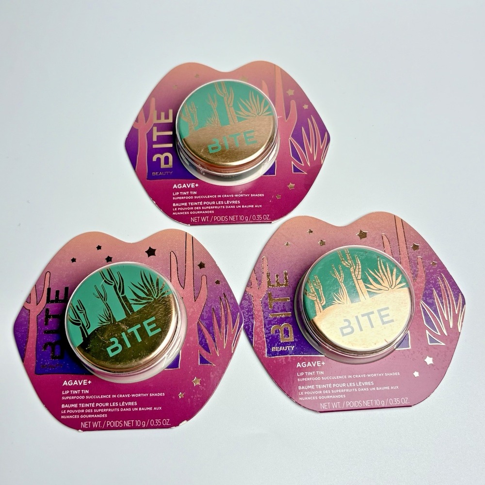 3x BITE BEAUTY Agave+ Agave Plus Lip Tint Tin Tinted Lip Balm Highball New
